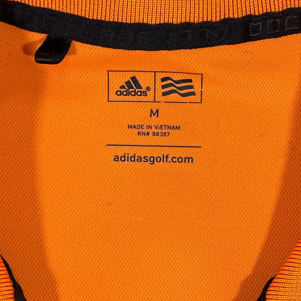 Adidas‎ Climalite Mens Medium Orange Golf Polo Shirt Athletic Activewear - Picture 3 of 9